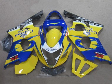 Cheap 2004-2005 Suzuki GSXR 600 Motorcycle Fairings - Yellow Blue White Black Corona Extra