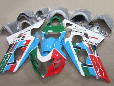 Cheap 2004-2005 Suzuki GSXR 600 Motorcycle Fairings - White Blue Green Red Motul