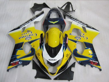 Cheap 2004-2005 Suzuki GSXR 600 Motorcycle Fairings - Yellow White Blue Corona Extra