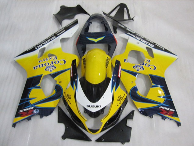 2004-2005 Suzuki GSXR 600 Motorcycle Fairings - Yellow White Blue Corona Extra