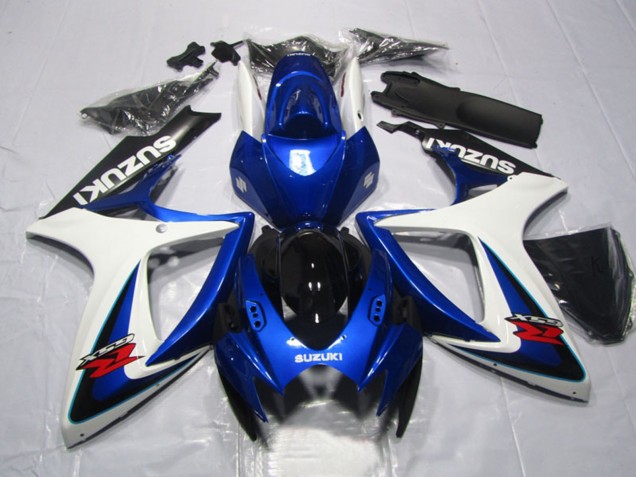 2006-2007 Suzuki GSXR 600 Motorcycle Fairings - White Blue Glossy Black Red