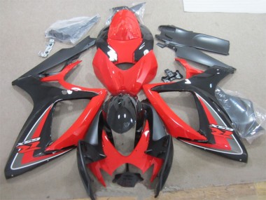 Cheap 2006-2007 Suzuki GSXR 600 Motorcycle Fairings - Red Black