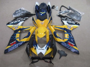 Cheap 2008-2010 Suzuki GSXR 600 Motorcycle Fairings - White Yellow Blue Alstare Corona Extra