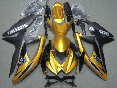 Cheap 2008-2010 Suzuki GSXR 600 Motorcycle Fairings - Gold Matte Black