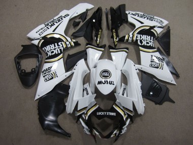 Cheap 2011-2024 Suzuki GSXR 600 Motorcycle Fairings - White Black Motul Lucky Strike
