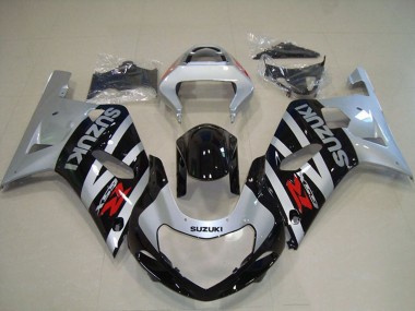 Cheap 2001-2003 Suzuki GSXR 750 Motorcycle Fairings - Silver Glossy Black
