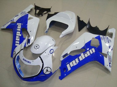 Cheap 2001-2003 Suzuki GSXR 750 Motorcycle Fairings - White Blue Jordan