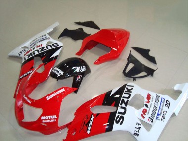 Cheap 2001-2003 Suzuki GSXR 750 Motorcycle Fairings - Red White Glossy Black Motul