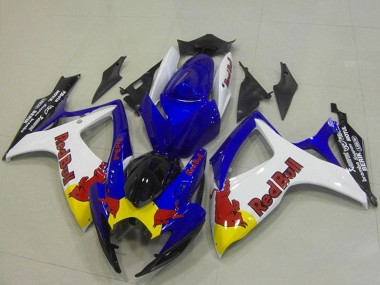 Cheap 2006-2007 Suzuki GSXR 750 Motorcycle Fairings - Blue White Yellow Red Bull