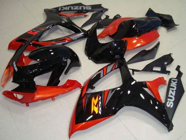 Cheap 2006-2007 Suzuki GSXR 750 Motorcycle Fairing - Orange Glossy Black