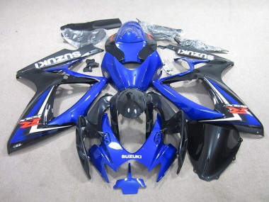 Cheap 2006-2007 Suzuki GSXR 750 Motorcycle Fairings - Blue Glossy Black