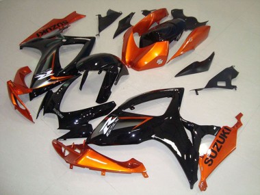 Cheap 2006-2007 Suzuki GSXR 750 Motorcycle Fairings - Orange Glossy Black