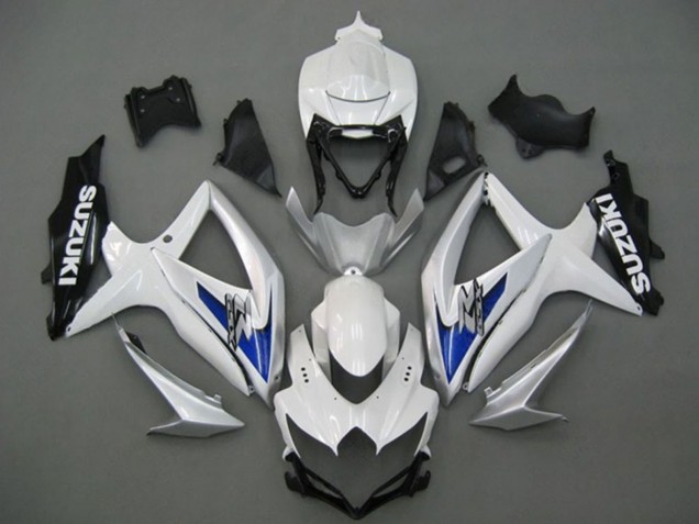 2008-2010 Suzuki GSXR 750 Motorcycle Fairings - White Silver Blue Black