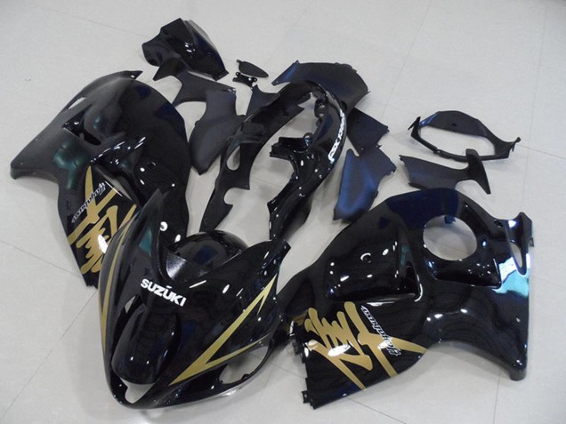 1996-2007 Suzuki GSXR 1300 Hayabusa Motorcycle Fairings - Glossy Black Gold Decal