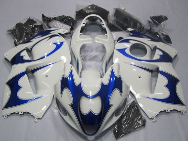 Cheap 1996-2007 Suzuki GSXR 1300 Hayabusa Motorcycle Fairing Kits - White Blue
