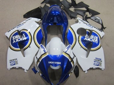 Cheap 1996-2007 Suzuki GSXR 1300 Hayabusa Motorcycle Fairings - White Blue Motul Lucky Strike