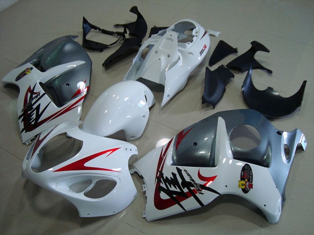 1996-2007 Suzuki GSXR 1300 Hayabusa Motorcycle Fairings - White Red Matte Grey