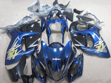 Cheap 2008-2020 Suzuki GSXR 1300 Hayabusa Motorcycle Fairings - Blue White Gold Decal