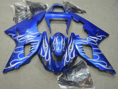 Cheap 2000-2001 Yamaha YZF R1 Motorcycle Fairings - Blue White Flame