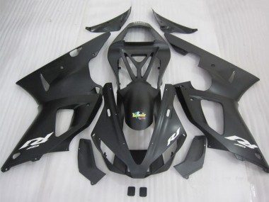 Cheap 2000-2001 Yamaha YZF R1 Motorcycle Fairings - Matte Black White Decal