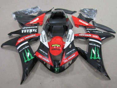 Cheap 2002-2003 Yamaha YZF R1 Motorcycle Fairings - Red Glossy Black White Green Motul Monster