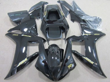 Cheap 2002-2003 Yamaha YZF R1 Motorcycle Fairings - Glossy Black Gold Decal