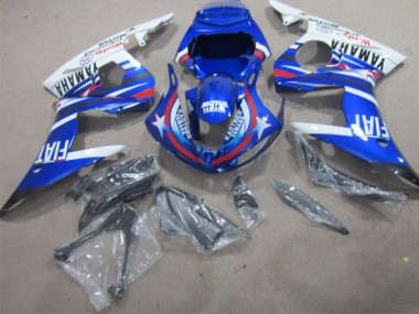 Cheap 2002-2003 Yamaha YZF R1 Motorcycle Fairings - White Blue Red Motul Fiat