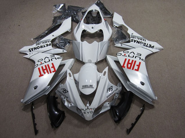 2007-2008 Yamaha YZF R1 Motorcycle Fairings - Silver White Red Fiat