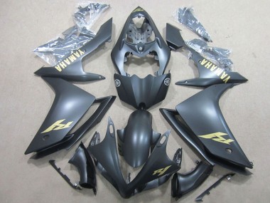 Cheap 2007-2008 Yamaha YZF R1 Motorcycle Fairings - Matte Black Gold Decal