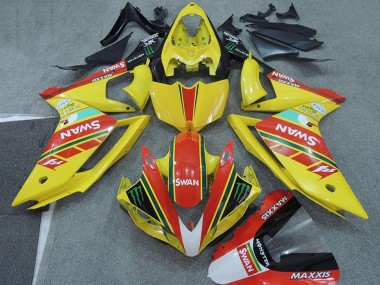 Cheap 2007-2008 Yamaha YZF R1 Motorcycle Fairings - Yellow Red Black White Swan