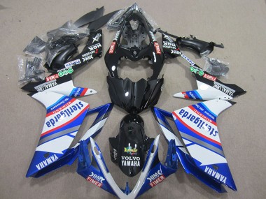 Cheap 2007-2008 Yamaha YZF R1 Motorcycle Fairings - White Blue Black Volvo Fimer Sterilgarda