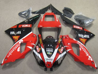 Cheap 2009-2011 Yamaha YZF R1 Motorcycle Fairings - Red Black White Santander Fimer Volvo