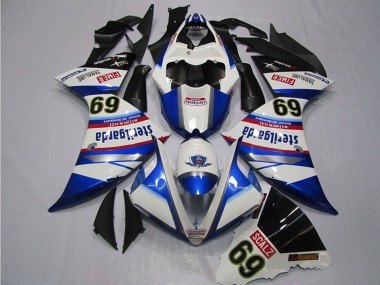 Cheap 2009-2011 Yamaha YZF R1 Motorcycle Fairings - White Blue Black Sterilgarda SCALZ 69