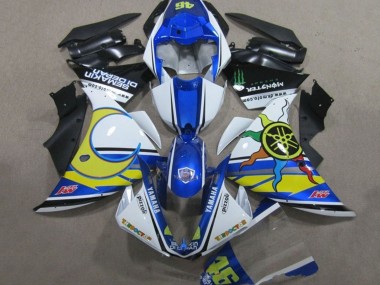 Cheap 2009-2011 Yamaha YZF R1 Motorcycle Fairings - White Blue Yellow Green Monster Semakin Didepan