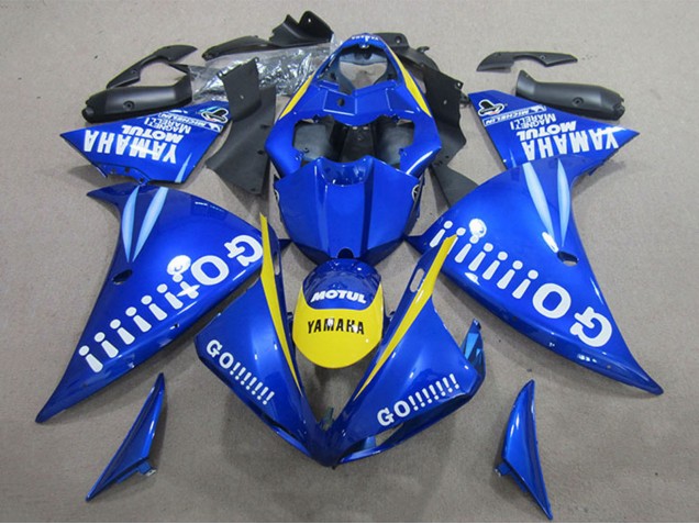 2009-2011 Yamaha YZF R1 Motorcycle Fairings - Blue Yellow White Go