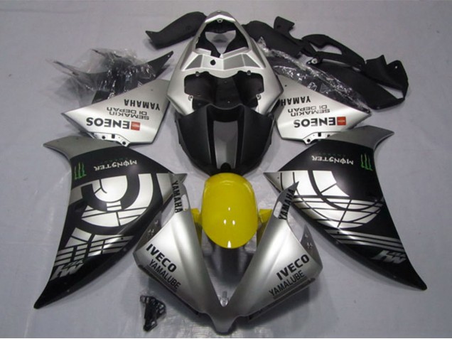 2012-2014 Yamaha YZF R1 Motorcycle Fairings - Silver Black IVECO Yamalube ENEOS Monster