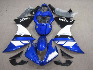 Cheap 2012-2014 Yamaha YZF R1 Motorcycle Fairing - Blue White Glossy Black