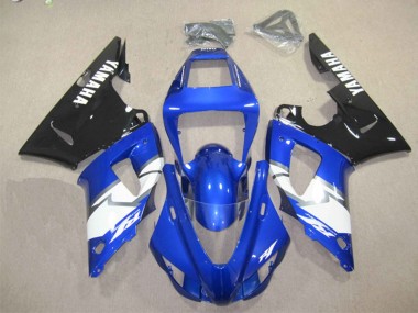 Cheap 2012-2014 Yamaha YZF R1 Motorcycle Fairing Kits - Blue White Glossy Black