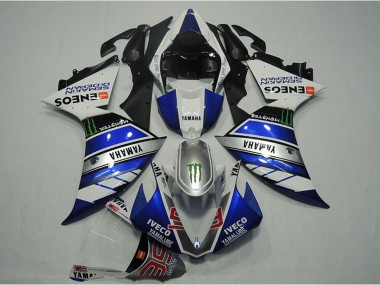 Cheap 2012-2014 Yamaha YZF R1 Motorcycle Fairings - Blue Silver White Black Green Monster IVECO Yamalube ENEOS Semakin Didepan
