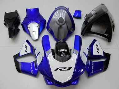 Cheap 2015-2019 Yamaha YZF R1 Motorcycle Fairings - White Blue Glossy Black