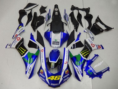 Cheap 2015-2019 Yamaha YZF R1 Motorcycle Fairings - White Blue Black Green ENEOS MoviStar Monster 46