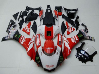 Cheap 2015-2019 Yamaha YZF R1 Motorcycle Fairings - White Red Black Green Monster Milwaukee