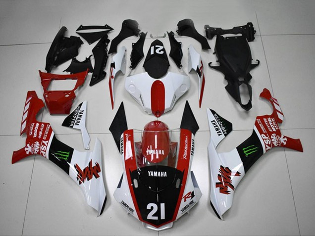 2015-2019 Yamaha YZF R1 Motorcycle Fairings - White Red Glossy Black Green Monster Motul YSP