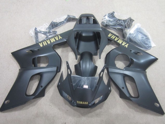 1998-2002 Yamaha YZF R6 Motorcycle Fairings - Matte Black Yellow Decal