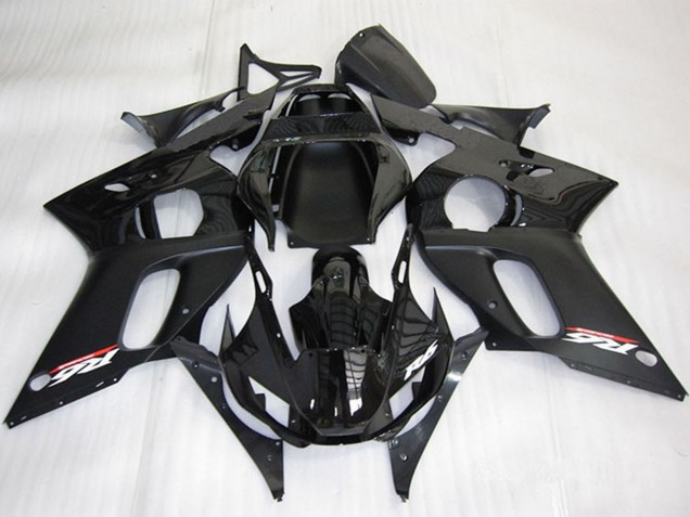 1998-2002 Yamaha YZF R6 Motorcycle Fairing - Glossy Black Matte Black