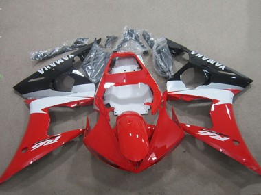 Cheap 2003-2004 Yamaha YZF R6 Motorcycle Fairing Kits - Red White Glossy Black