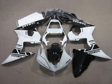 Cheap 2003-2004 Yamaha YZF R6 Motorcycle Fairings Kits - White Glossy Black