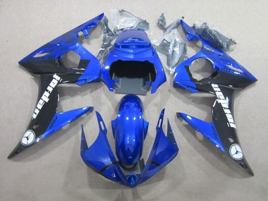 Cheap 2003-2004 Yamaha YZF R6 Motorcycle Fairings - Blue Glossy Black Jordan