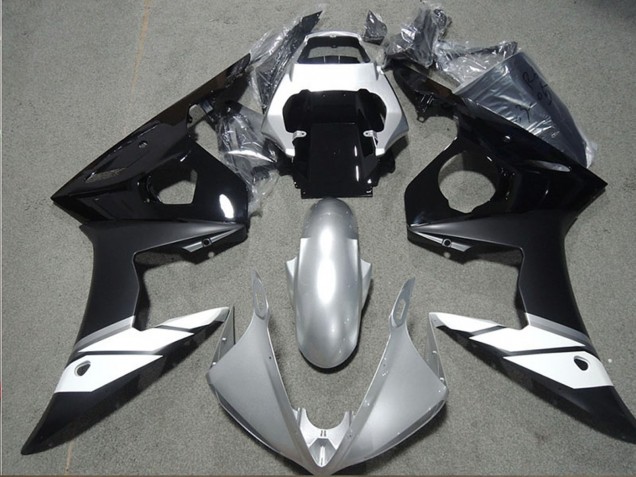 2003-2004 Yamaha YZF R6 Motorcycle Fairings - White Silver Glossy Black Matte Black
