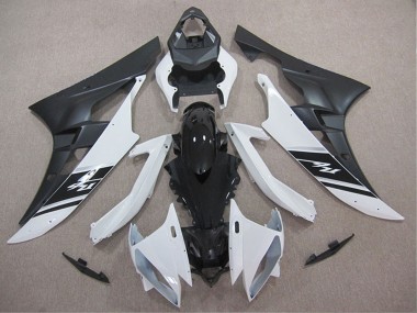 Cheap 2006-2007 Yamaha YZF R6 Motorcycle Fairings - White Glossy Black Matte Black